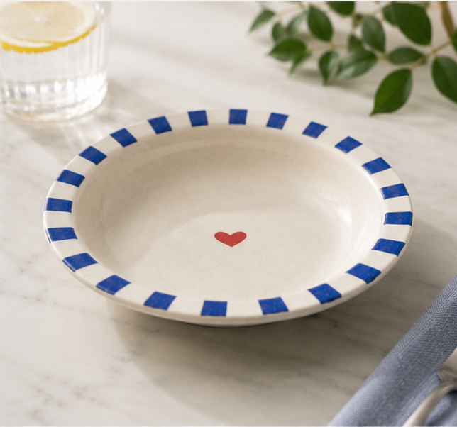 White Little Heart Plate