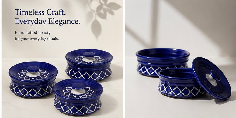 Blue Ceramic Jar Set