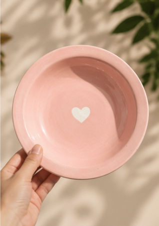 Pink Little Heart Plate