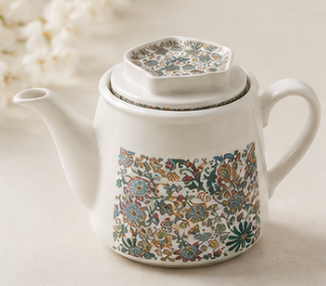6-Piece Ceramic Tea Set with Matching Serving Tray