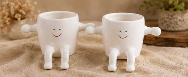 Happy Buddy Planter - White