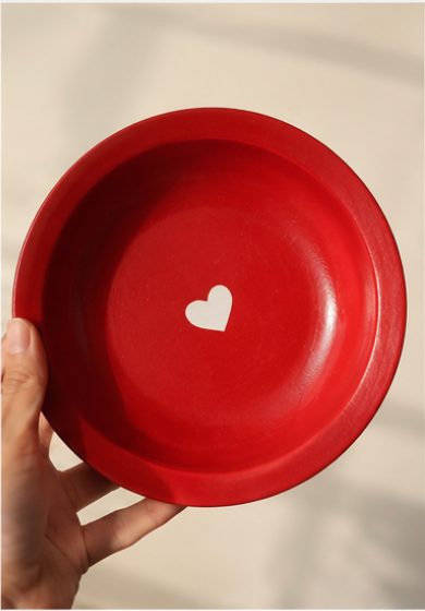 Red Little Heart Plate