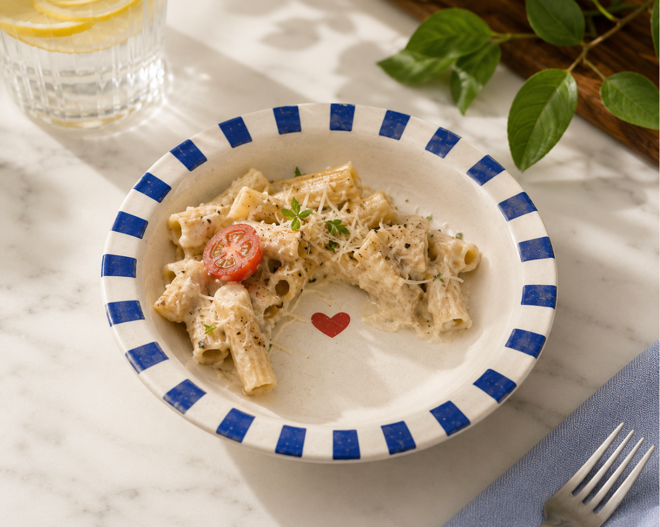 White Little Heart Plate