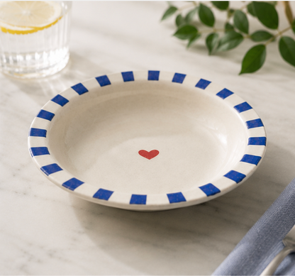 White Little Heart Plate